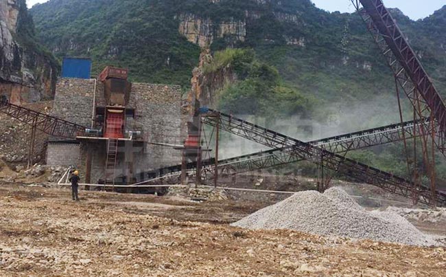 广西来宾时产100吨石子生产线